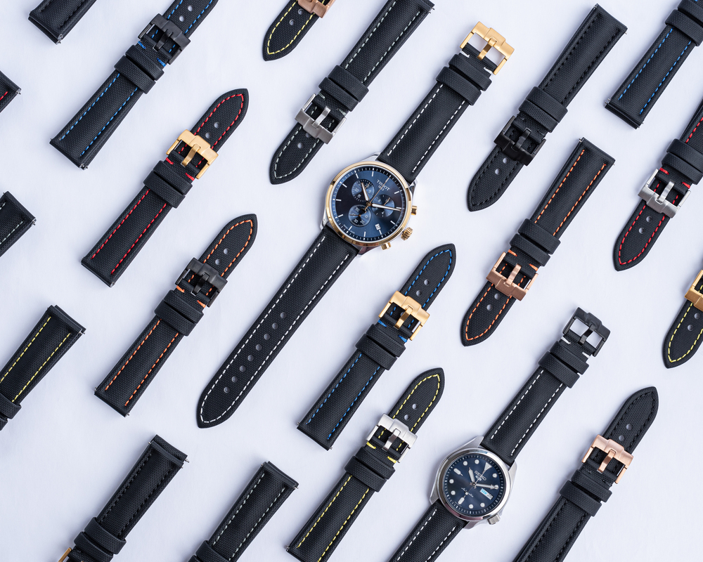 Sail Cloth Strap Watch Band Different Colors & Stitchings