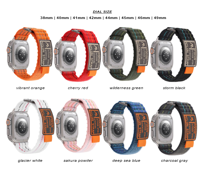 Nylon gray smartwatch band 42/44/45/46/49mm ap24.8.42