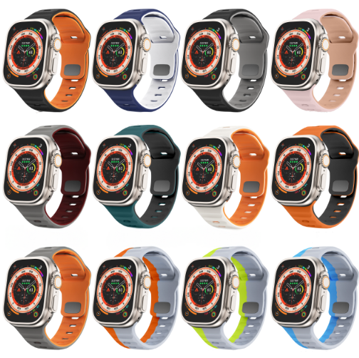 Silicone & Leather gray&blue smartwatch band 42/44/45/49mm ap31.7.5.42
